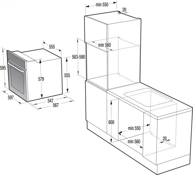 Духовой шкаф электрический gorenje bo635e11x